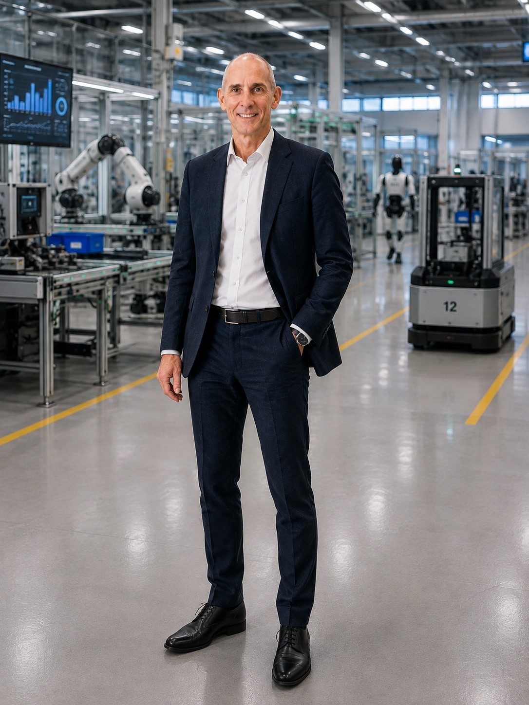 Claus Bischoff standing at the plant